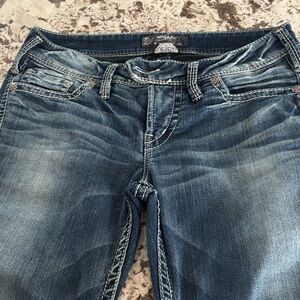 Silver Jeans Women's Distressed Blue Skinny Jeans